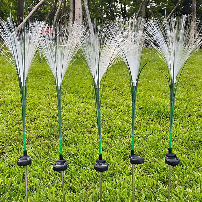 Solar Outdoor Reed Fiber Optic Lights, IP65 Waterproof, Garden/Yard/Patio Pathway Accent, 10-Pack LED Landscape Accent