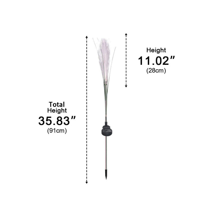 Solar Outdoor Reed Fiber Optic Lights, IP65 Waterproof, Garden/Yard/Patio Pathway Accent, 10-Pack LED Landscape Accent