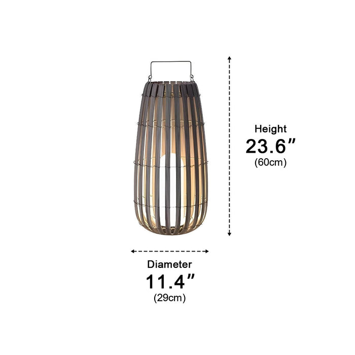 Rattan Hanging Lantern Shaped LED Light - Waterproof Outdoor Lamp, Solar / Hardwired Portable Garden Decor, Patio Lighting