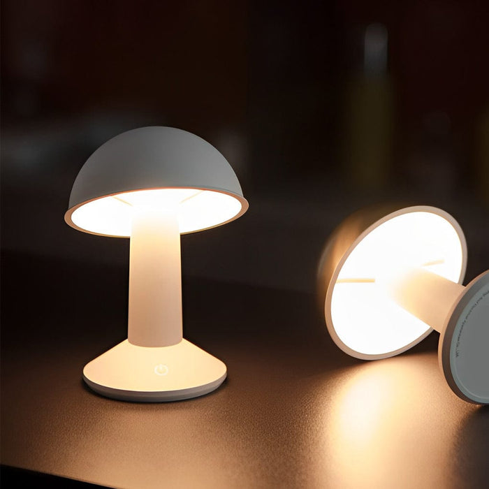 Mild Steel Led Dimming Touch Control Mushroom Table Lamp Cordless Desk Light