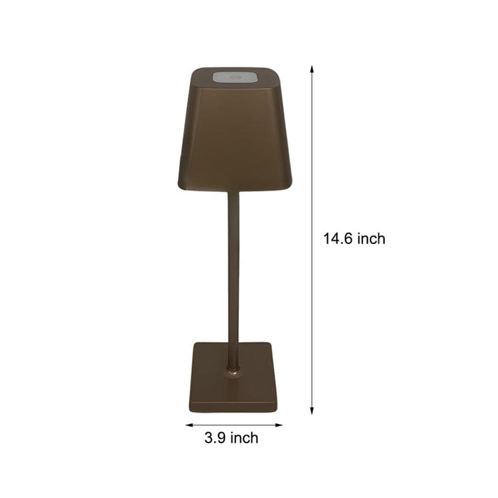 Square Portable Type C Rechargeable Integrated LED Table Lamp Touch-dimming Reading Light