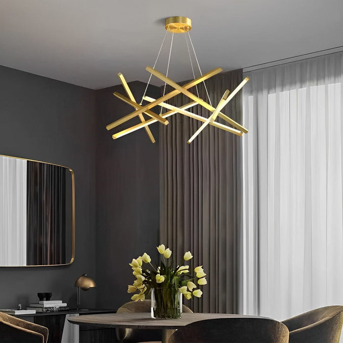 Modern LED Sputnik Stick Chandelier White Kitchen Dining Room Lighting