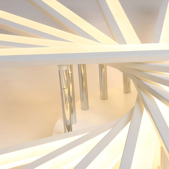 Creative Strip Stepless Dimming LED White Nordic Ceiling Lights Chandelier