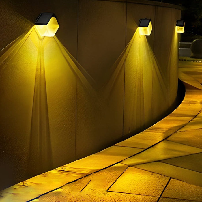 2Pcs Waterproof LED Multi Color Light Modern Solar Wall Washer Light