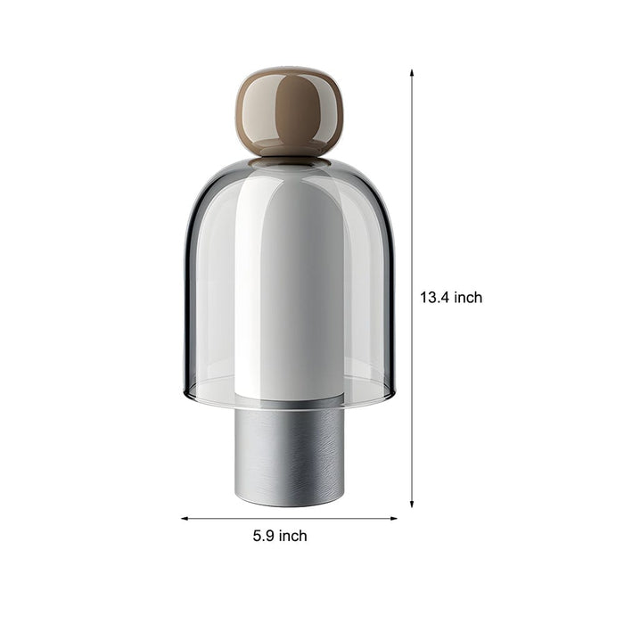 Clear Glass Rechargeable Battery Operated Easy Peasy Table Lamp LED Stepless Dimming Desk Light