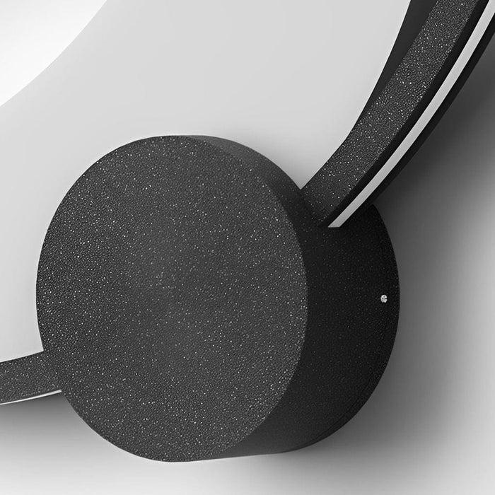 Round Moon Waterproof Black LED Wall Sconce Lighting Outdoor Wall Lamp