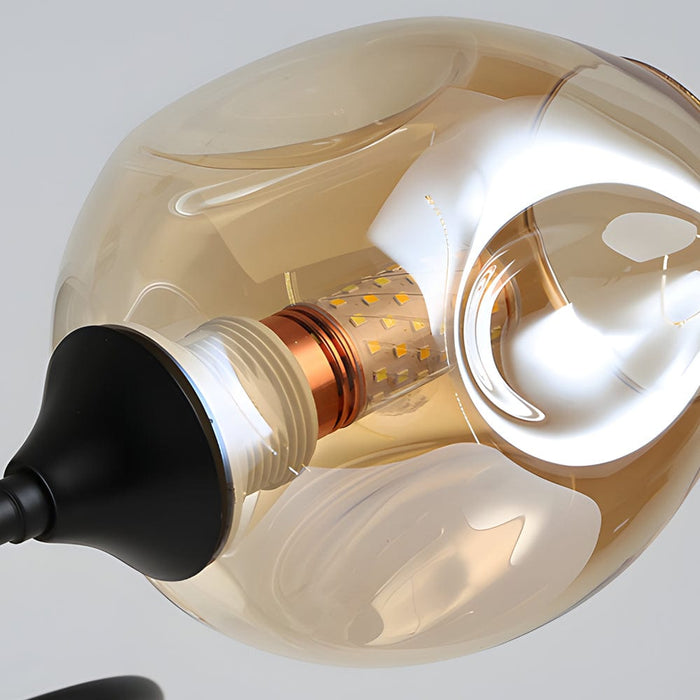 41-in 4 Blades Ceiling Fan Lights with 6/8-Light Glass Shades. Remote Control
