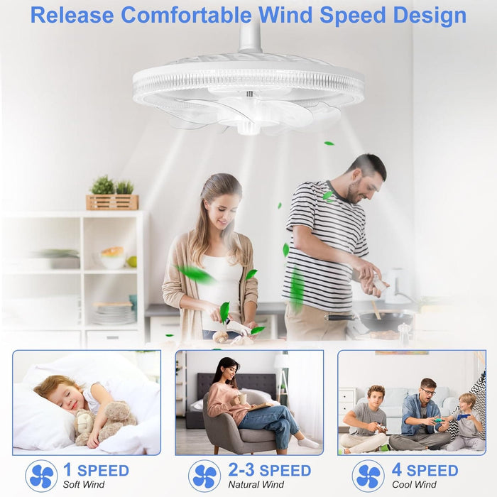 12 in. White Socket Ceiling Fan with Lights and Remote, Modern Flush Mount Ceiling Fan, Remote Control Ceiling Fans, Bedroom Ceiling Fans-3-ErisView