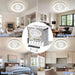 12 in. White Socket Ceiling Fan with Lights and Remote, Modern Flush Mount Ceiling Fan, Remote Control Ceiling Fans, Bedroom Ceiling Fans-7-ErisView