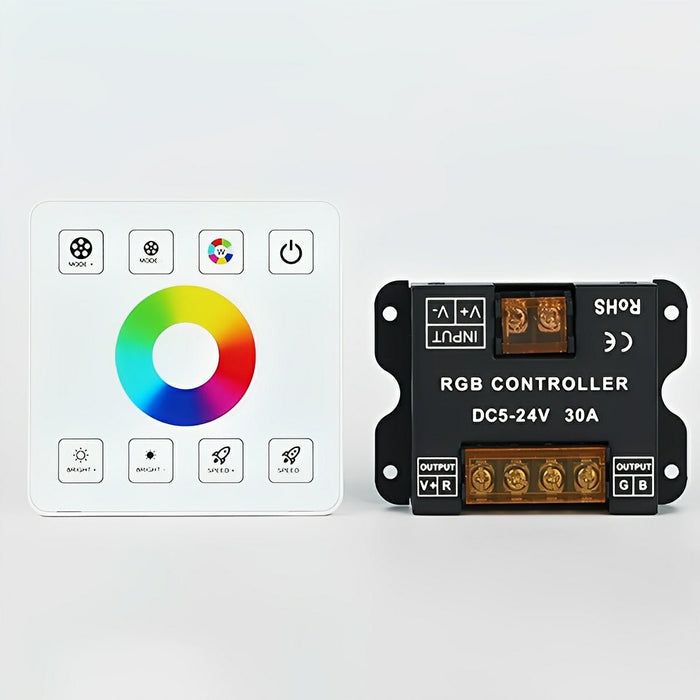 LED Dimmer Wall Switch, 12/24V 10A Brightness Control for Indoor Flexible Linear Lighting