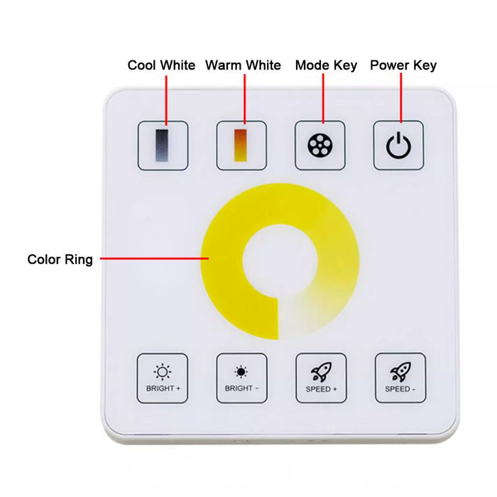 LED Dimmer Wall Switch, 12/24V 10A Brightness Control for Indoor Flexible Linear Lighting