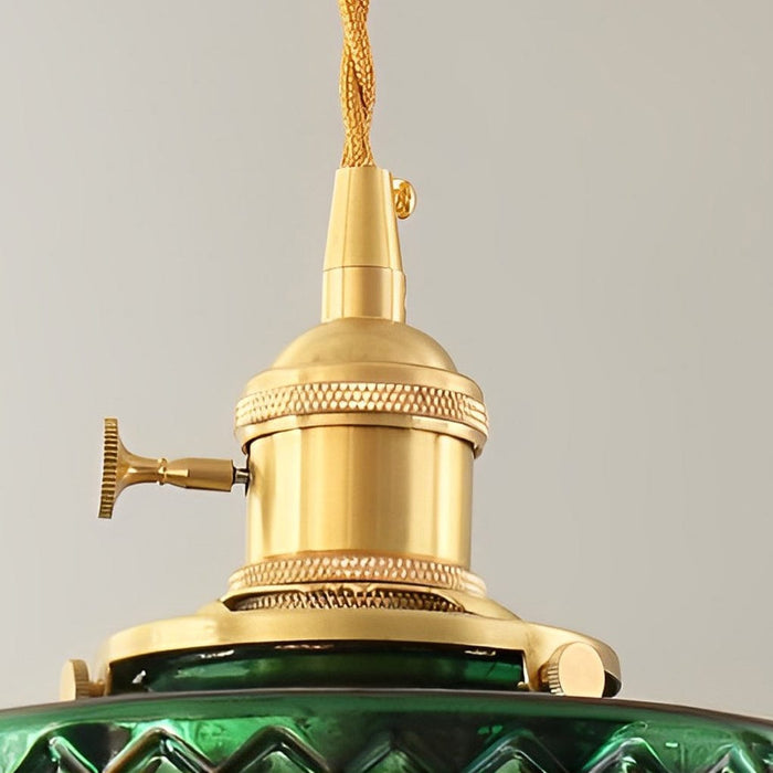 Creative Personality LED Copper Glass Green Retro Nordic Pendant Lights