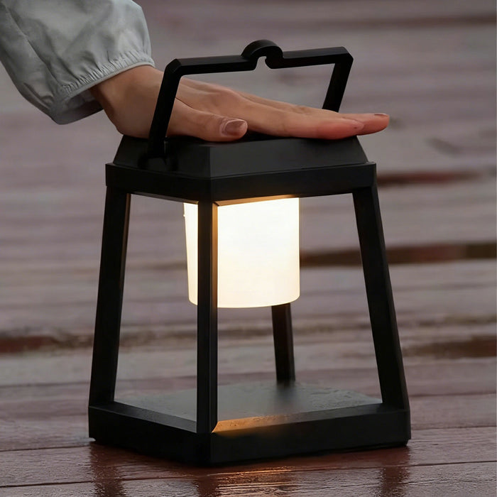 Solar LED Outdoor Lantern, Waterproof USB Rechargeable Table Lamp for Patio/Porch/Yard