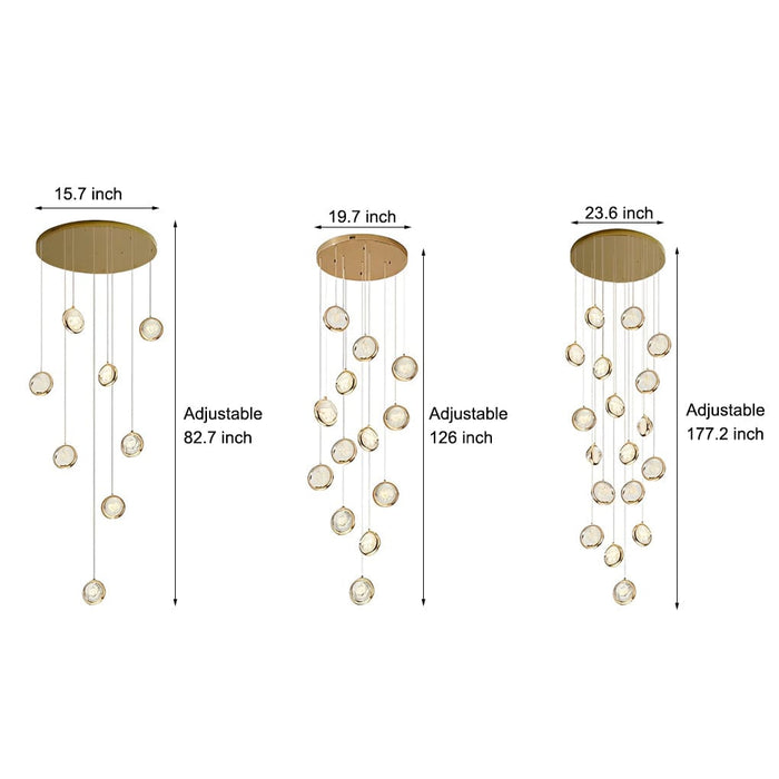Bubbles Crystal Shade Creative Adjustable Luxury Modern Long Chandelier