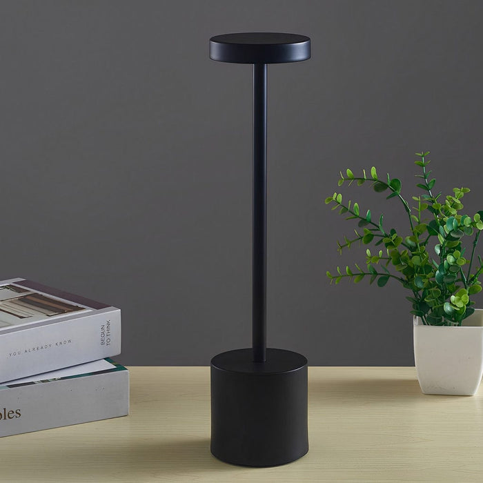 Electroplating Iron Rechargeable Portable Table Lamp LED Dimming Cordless Reading Light