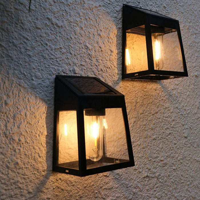 Waterproof Tungsten Bulb Intelligent Three Modes Modern Solar Wall Lights