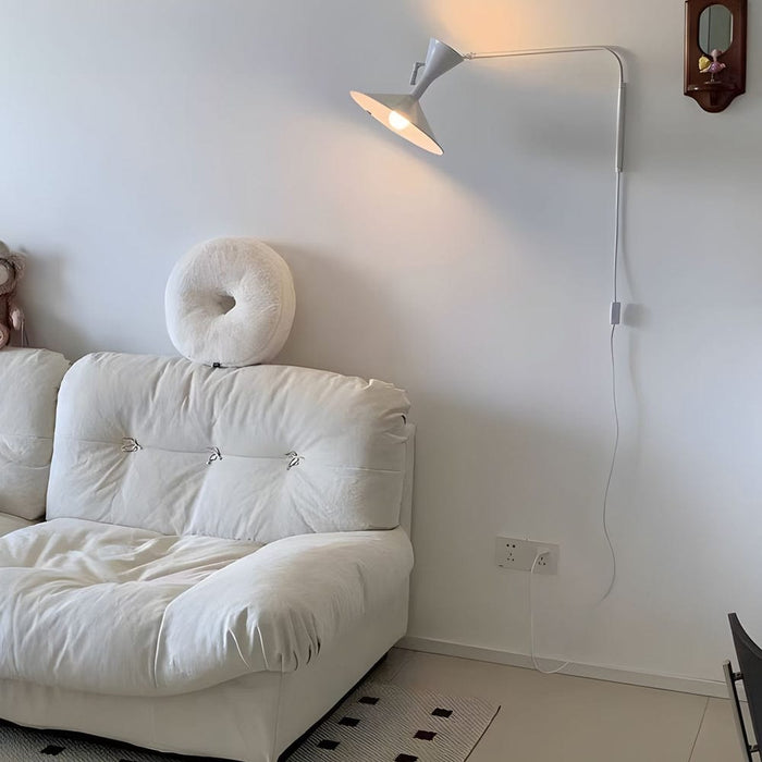Marseille Swing Arm Wall Lamp Modern Wall Light in White/Black/Gray