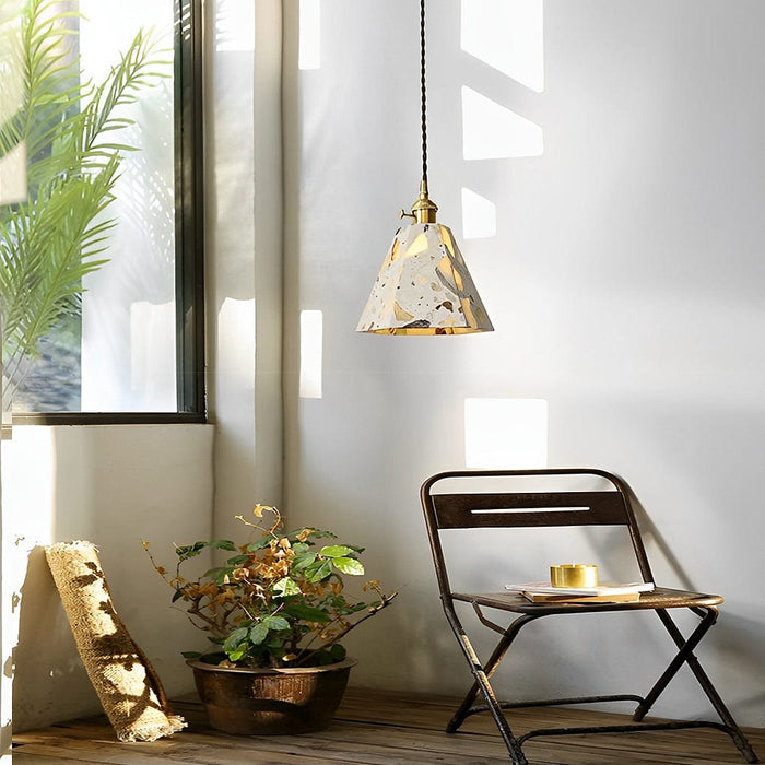 Retro Creative Terrazzo Concrete Eye Protection Nordic LED Chandelier