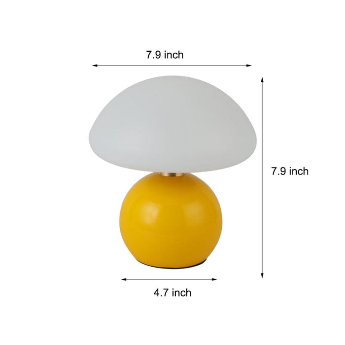 7.8'' Metal Cute Mushroom Kids' Table Lamp Touch Switch 3 Step Dimming LED Night Light
