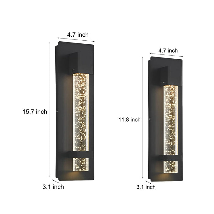 11.8 Inch Waterproof Light Control Bubbles Glass Outdoor Wall Light