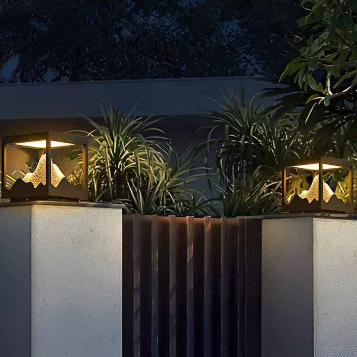 Outdoor Solar Waterproof Mountain Landscape Decorative Lighting Column Light