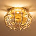 13 in. Bohemia Style Dome-Shaped Wood Beaded Ceiling Fan with Light Remote Control-ErisView