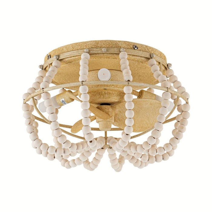 13 in. Bohemia Style Dome-Shaped Wood Beaded Ceiling Fan with Light Remote Control-ErisView