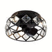 13 in. Bowl-Shaped Modern Flush Mount Ceiling Fan with Light Remote Control Reversible Blades Crystal Shade-ErisView