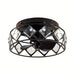 13 in. Bowl-Shaped Modern Flush Mount Ceiling Fan with Light Remote Control Reversible Blades Crystal Shade-ErisView