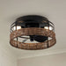 13 in. Farmhouse Flush Mount Reversible Ceiling Fan with Lighting and Remote Control-Brown-ErisView