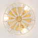 13 in. Farmhouse Small Flush Mount Ceiling Fan with Light Kit Remote Caged Frame-ErisView