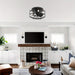 13 in. Industrial Black Flush Mount Ceiling Fan with Remote Control, Small Round Industrial Caged Ceiling Fan-ErisView