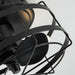 13 in. Industrial Black Flush Mount Ceiling Fan with Remote Control, Small Round Industrial Caged Ceiling Fan-ErisView