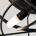 13 in. Industrial Black Flush Mount Ceiling Fan with Remote Control, Small Round Industrial Caged Ceiling Fan-ErisView