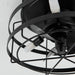 13 in. Industrial Black Flush Mount Ceiling Fan with Remote Control, Small Round Industrial Caged Ceiling Fan-ErisView