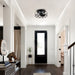 13 in. Modern Reversible Crystal Ceiling Fan, Black Flush Mount Ceiling Fan with Light Remote-ErisView