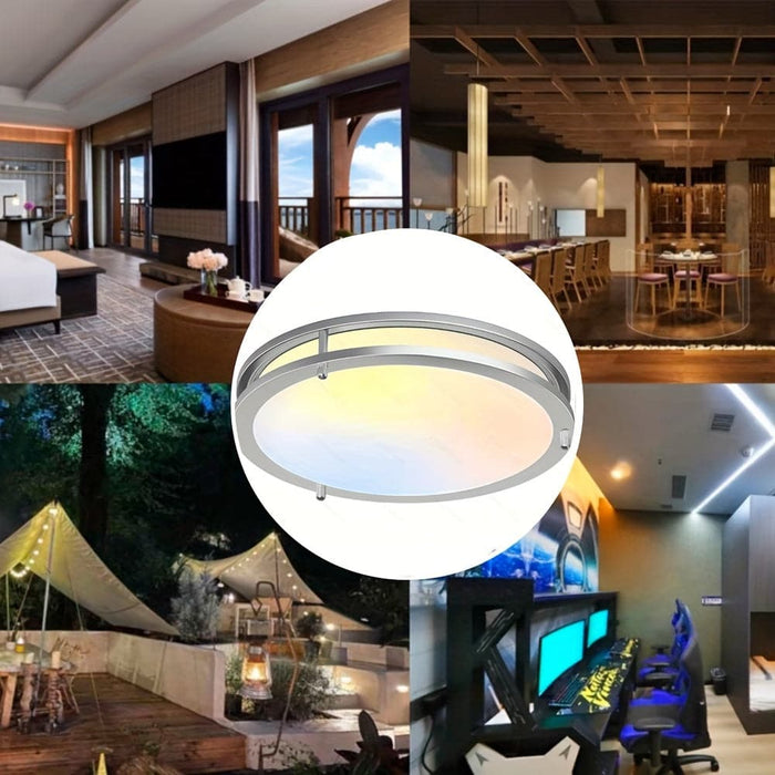 13 in. Set of 2 LED Flush Mount Ceiling Light ,Modern Dimmable Ceiling Lamp Ceiling Light for Bedroom Kitchen Hallway-ErisView