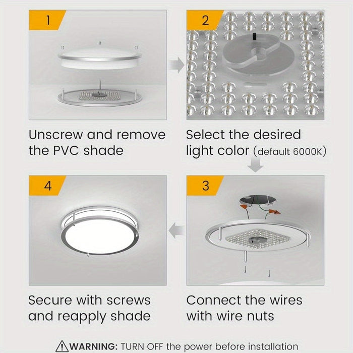 13 in. Set of 2 LED Flush Mount Ceiling Light ,Modern Dimmable Ceiling Lamp Ceiling Light for Bedroom Kitchen Hallway-ErisView