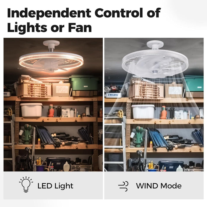 13 in. Small Ceiling Fan with Lights and Remote, Socket Ceiling Fan Light Bedroom, Screw In Dimmable LED Ceiling Fan for Kitchen Living Room-6-ErisView
