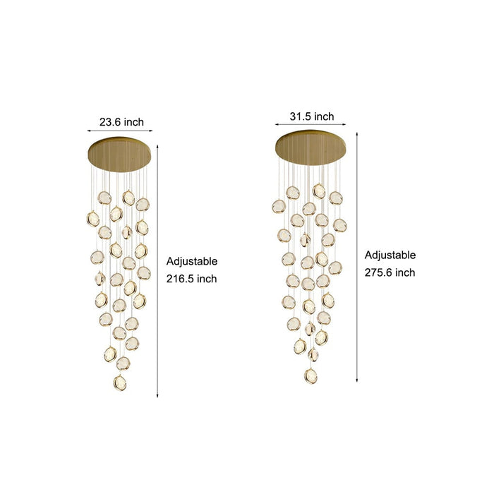 Bubbles Crystal Shade Creative Adjustable Luxury Modern Long Chandelier