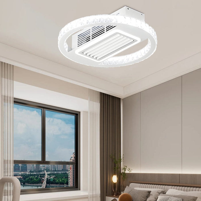 19.7 In. Nordic 6 Speeds Bladeless Ceiling Fan with LED Light. Remote Control