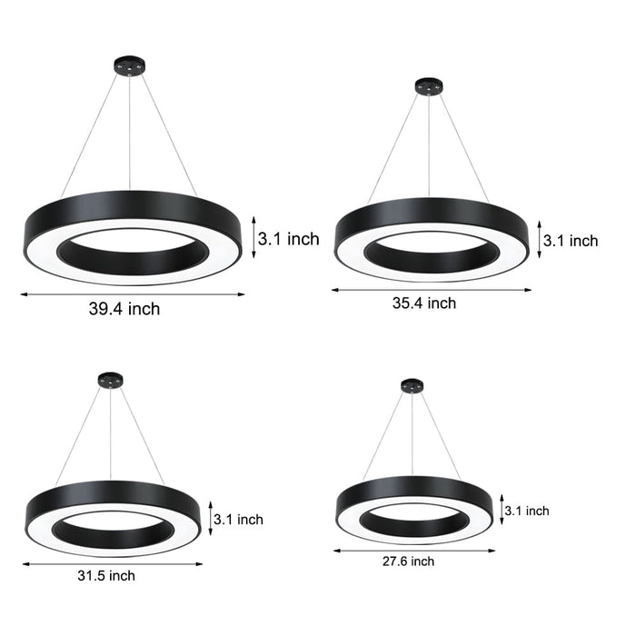 Dia 15'' Ring LED Office Chandelier Light Hanging Ceiling Lighting