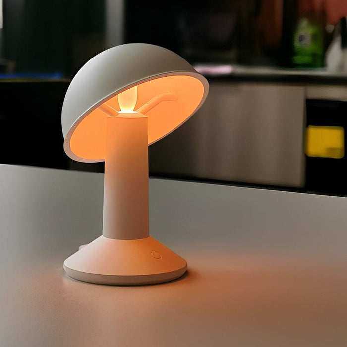 Mild Steel Led Dimming Touch Control Mushroom Table Lamp Cordless Desk Light