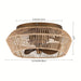 14 in. Farmhouse Reversible Bladeless Ceiling Fan with Case, Coastal Gold Flush Mount Ceiling Fan with LED Light Kit Remote Control-ErisView