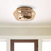 14 in. Farmhouse Reversible Bladeless Ceiling Fan with Case, Coastal Gold Flush Mount Ceiling Fan with LED Light Kit Remote Control-ErisView