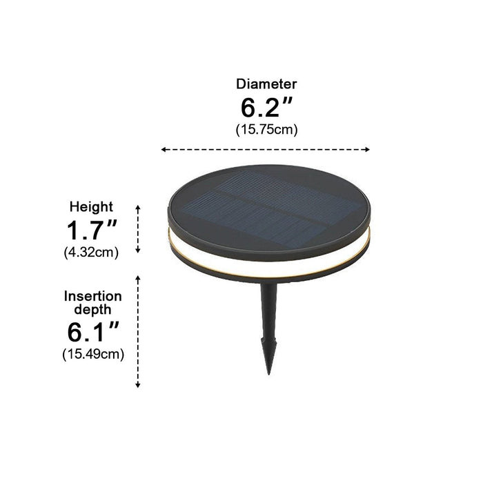 Solar LED In-Ground Lights - Waterproof Outdoor Path Lamp, Circular Shape, Automatic Illumination
