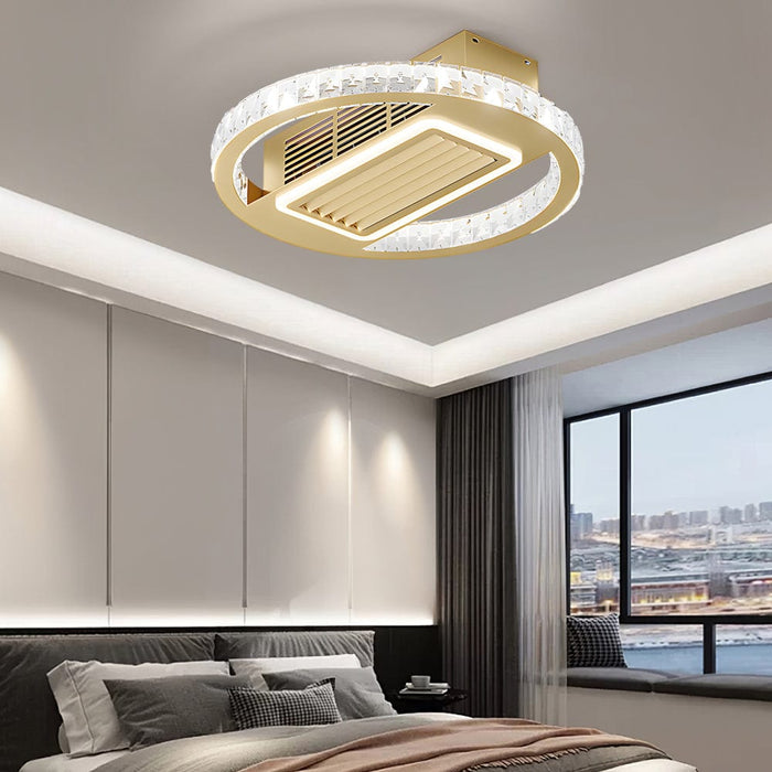 19.7 In. Nordic 6 Speeds Bladeless Ceiling Fan with LED Light. Remote Control