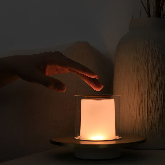 Modern Candle Cordless Table Lamp USB Touch/Gesture Dimming LED Night Light