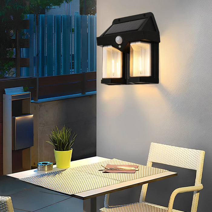 Waterproof Tungsten Bulb Intelligent Three Modes Modern Solar Wall Lights