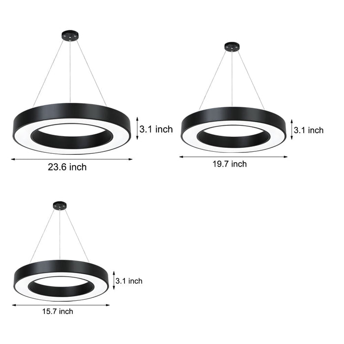 Dia 15'' Ring LED Office Chandelier Light Hanging Ceiling Lighting
